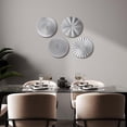 thumbnail image 2 of Silver Metal Sunburst Wall Sculpture Set of 4 for Home Living Room Office, 2 of 6