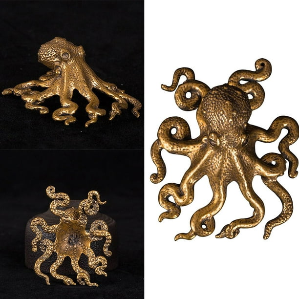 Lefu Brass Octopus octopus ornaments pure copper octopus tea ceremony  accessories 