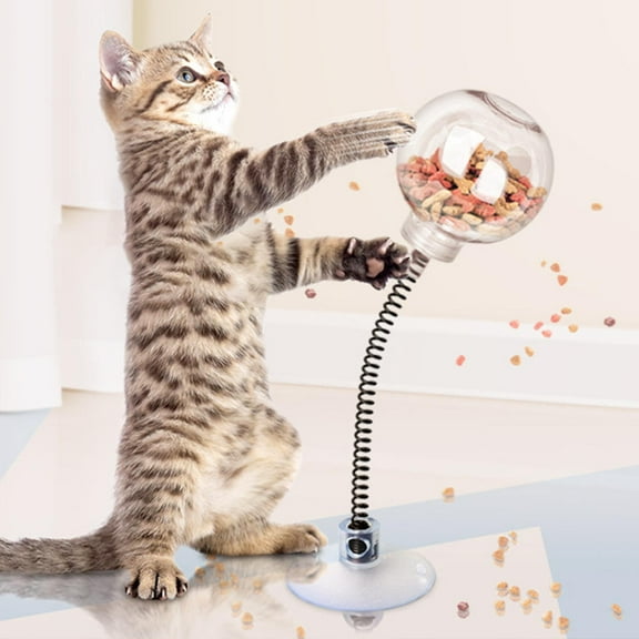 SWETRACE Cats Toy Cat Treat Dispenser Toy White PET IQ Training 1Set 12.2x3.2in