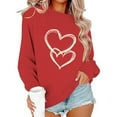 thumbnail image 6 of Valentine Shirts for Women Love Heart Sweater Casual Long Sleeve Crewneck Pullover Sweatshirts Valentines The Day Tops, 6 of 6
