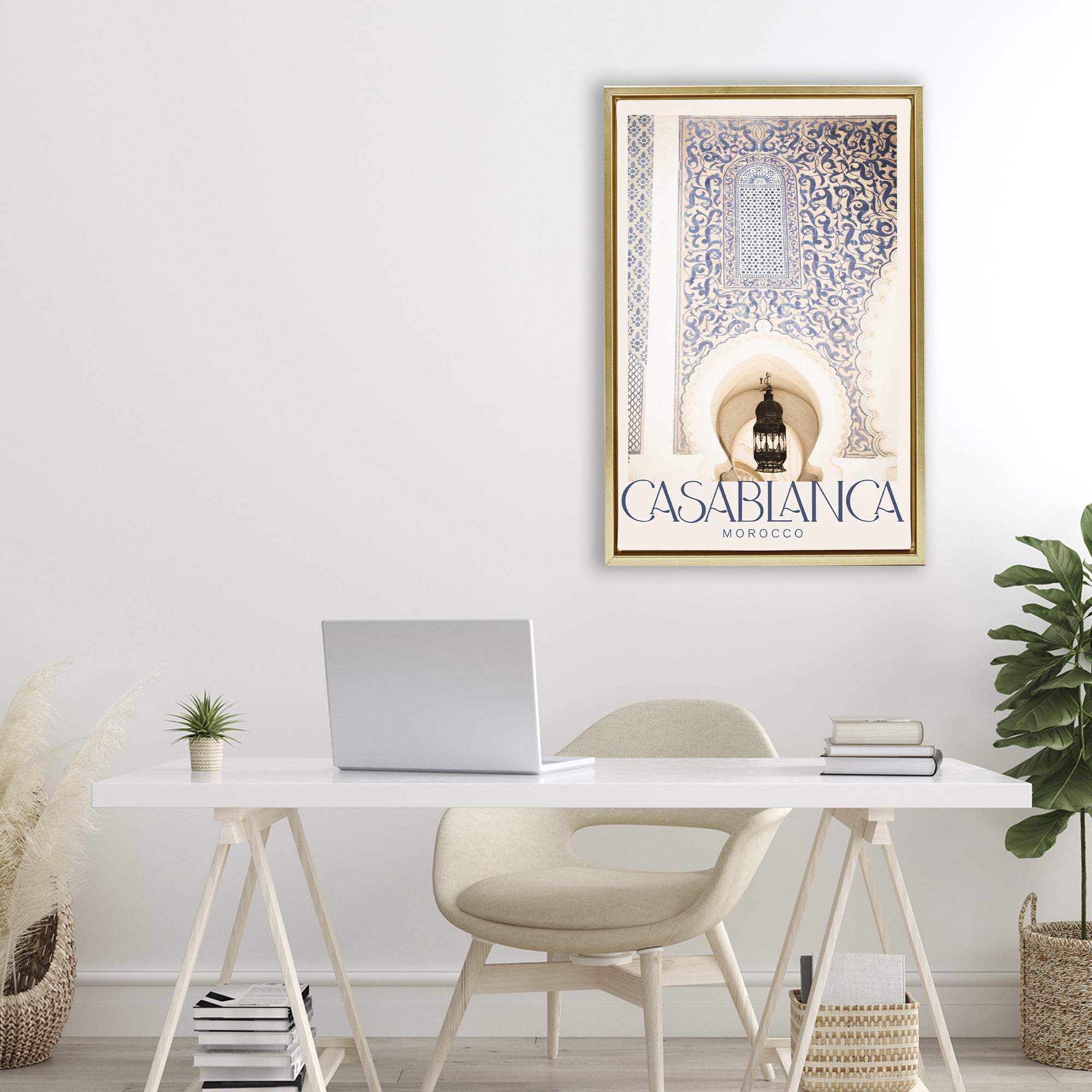 Stupell Industries Ornate Casablanca Architecture Gold Framed Floater Canvas Wall Art, design by Emily Navas