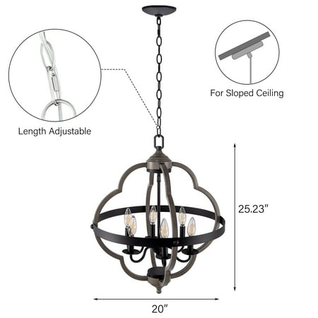 

Daisy 6 Light Unique Geometric Chandelier - 20 x25.23