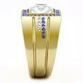 thumbnail image 4 of Luxe Jewelry Designs Men's Gold IP Stainless Steel Ring with Blue and Clear Crystals - Size 11, 4 of 4