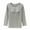 Gray, variant on Wyobmus Womens Striped Long Sleeve Shirts Casual Lightweight Button Up Round Neck Tees Shirts With Chest Pad Black