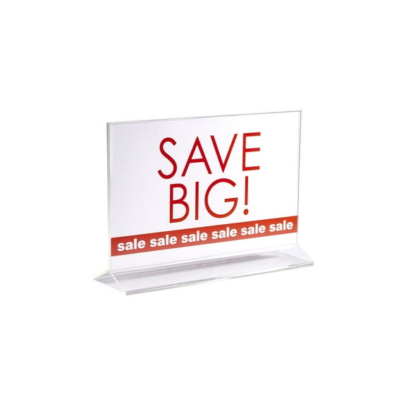Double-Sided Acrylic Sign Holder - 7"H x 11”W - Set of 2