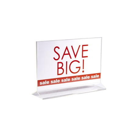 Double-Sided Acrylic Sign Holder - 7"H x 11”W - Set of 2