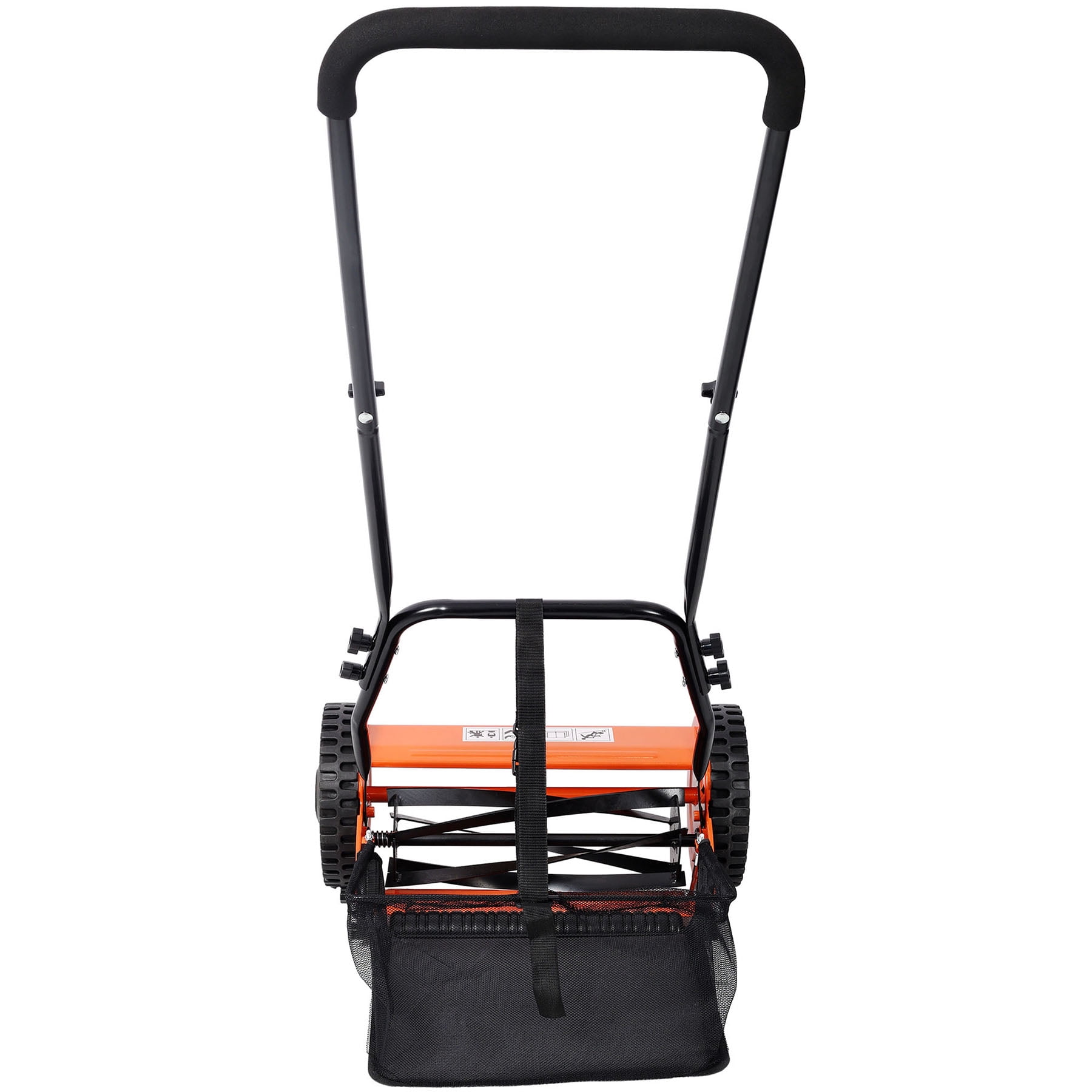 S-HOME 14" 5-Blade Push Reel Lawn Mower with Adjustable Height & Grass Catcher