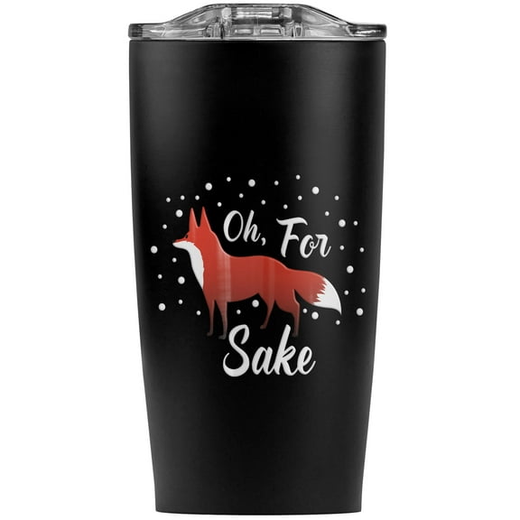 Oh For Fox Sake Funny On Teal Stainless Steel 20 oz Travel Tumbler, Vacuum Insulated & Double Wall with Leakproof Sliding Lid | Great for Coffee/Hot Drinks and Cold Beverages