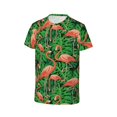 thumbnail image 3 of Fuzoiu Flamingo Print Boys' Casual T-Shirt,Crewneck Undershirts,Boys Athletic Shirt,Short Sleeve T-Shirts for Outdoor Play, 3 of 7