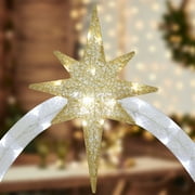 VEIKOUS 5ft Lighted Nativity Scene Christmas Decor Outdoor w/ 150 LED Lights, Holy Family Holiday Yard Decor Set ,White