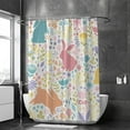 thumbnail image 2 of Coolnut Bath Shower Curtain Liners Rabbits and Wildflowers 66x72in Polyester Waterproof with 12 Curtain Hooks, 2 of 6