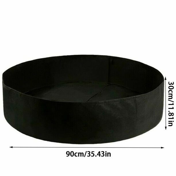 Bolsa de plantación redonda para jardín al aire libre, invernadero, fieltro, tela, planta, flor, vegetal, maceta, cubo, negro, 90x30cm Advancent HA5752-05