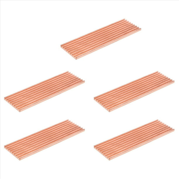 5X Disipador de de Cobre Puro Adhesivo Conductor Térmico para SSD M.2 2280 PCI-e NVME de 2 mm