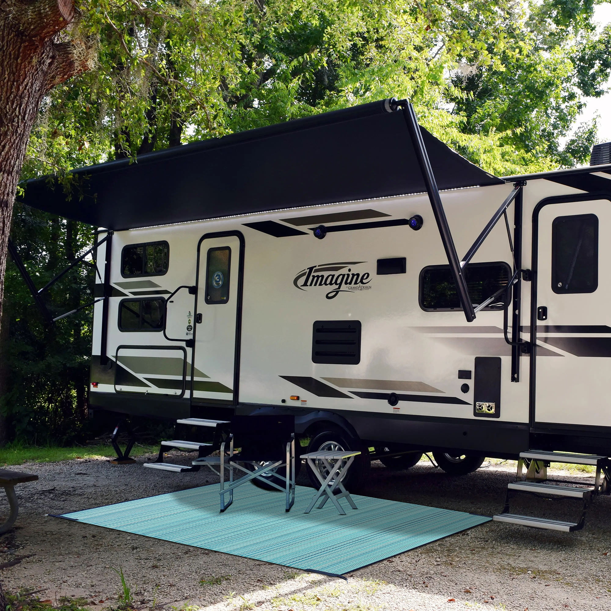 Lush Ambience Large Recycled Plastic Outdoor Rug For Rv, Camping