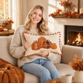 thumbnail image 3 of Pumpkin Pillow Cover Throw Pillow for Fall Seasonal Pillow Cover for Couch Bed Farmhouse Fall Decor Halloween Thanksgiving Gift, 3 of 9