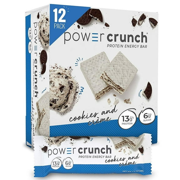 Power Crunch Protein Energy Wafer Bar – Cookies & Creme (12-Pack)