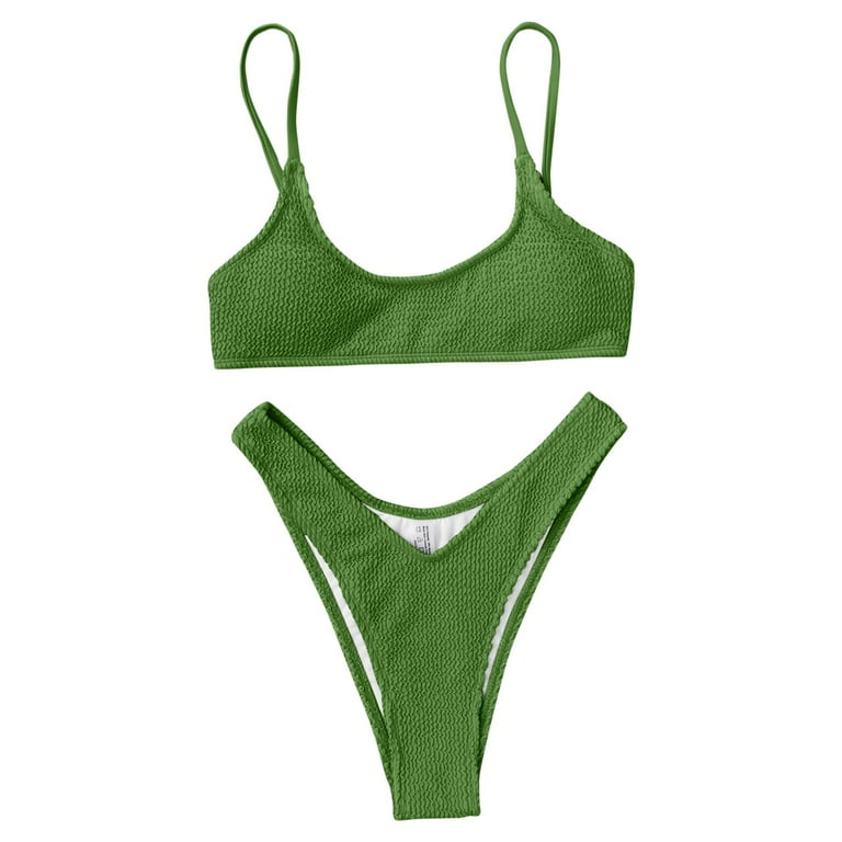 Rovga Swimwear For Women Female Bikini Set High Waisted V Neck Bikini Two Piece Swimsuit Twist Hook Eye Adjustable Straps