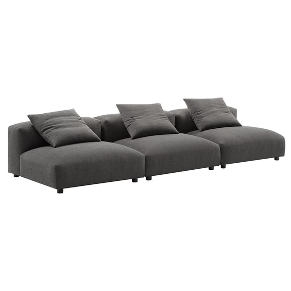 3 pcs Modular Sofa, Dark Gray, Fabric, Living Room Lounge Cafe Lobby Hospitality Restaurant, Modern Contemporary, HB37449