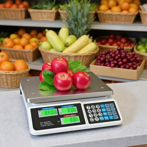 Resenkos 66 lbs Electronic Price Computing Scale with LCD Screen Display, Commercial Food Meat Weight Scale