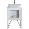 thumbnail image 5 of Maxi 24" Bathroom Vanity Set White Matte And Chrome Legs With Vessel Sink, 5 of 8