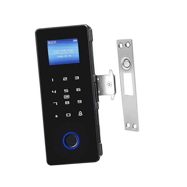 Cerradura inteligente con huella dactilar, cerradura inteligente, cerradura inteligente para puerta de vidrio, cerradura electrónica digital Puerta abierta izquierda