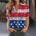 thumbnail image 2 of Fewfanhot Women Clothing American Flag Shirt 4th of July Tops USA Hawaii Floral Button Down Shirts, 2 of 6