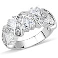 thumbnail image 1 of Alamode 3W1533-9 Women Rhodium Brass Ring with AAA Grade CZ in Clear - Size 9, 1 of 1