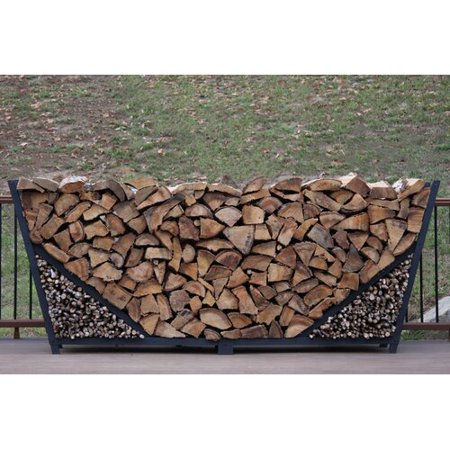 10' Slanted Firewood Log Rack with Kindling Kit