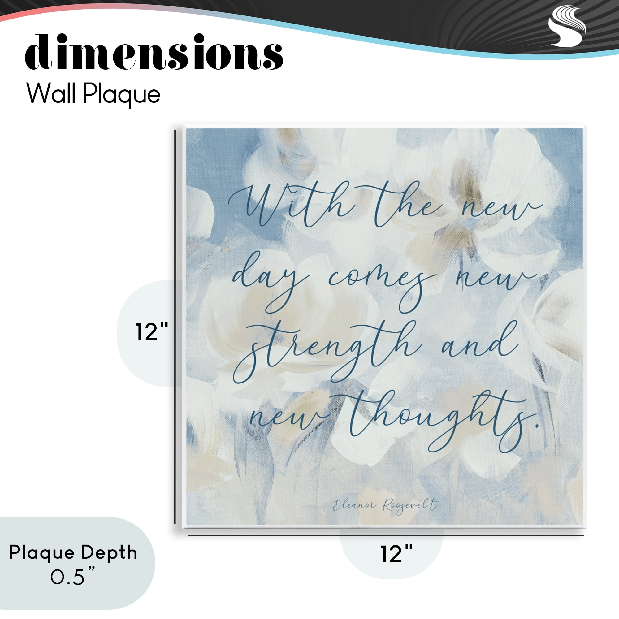 Stupell Industries Strength & New Thoughts Quote Wall Plaque Art, design by Lanie Loreth