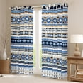 thumbnail image 2 of Manfei Retro Aztec Blackout Curtains Set of 2 (52x84 Each),Boho bohemian Style Window Curtains,Blue Beige Curtains and Drapes For Adults,Microfiber Bedroom Decor, 2 of 6