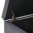 thumbnail image 4 of Simpli Home Cosmopolitan 34 inch Wide Transitional Storage Ottoman in Stone Grey Vegan Leather, 4 of 12