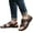 Brown, variant on Men's Slingback Flat Sandals Leather Open Toe Walking Mules with Adjustable Strap Size 7-10