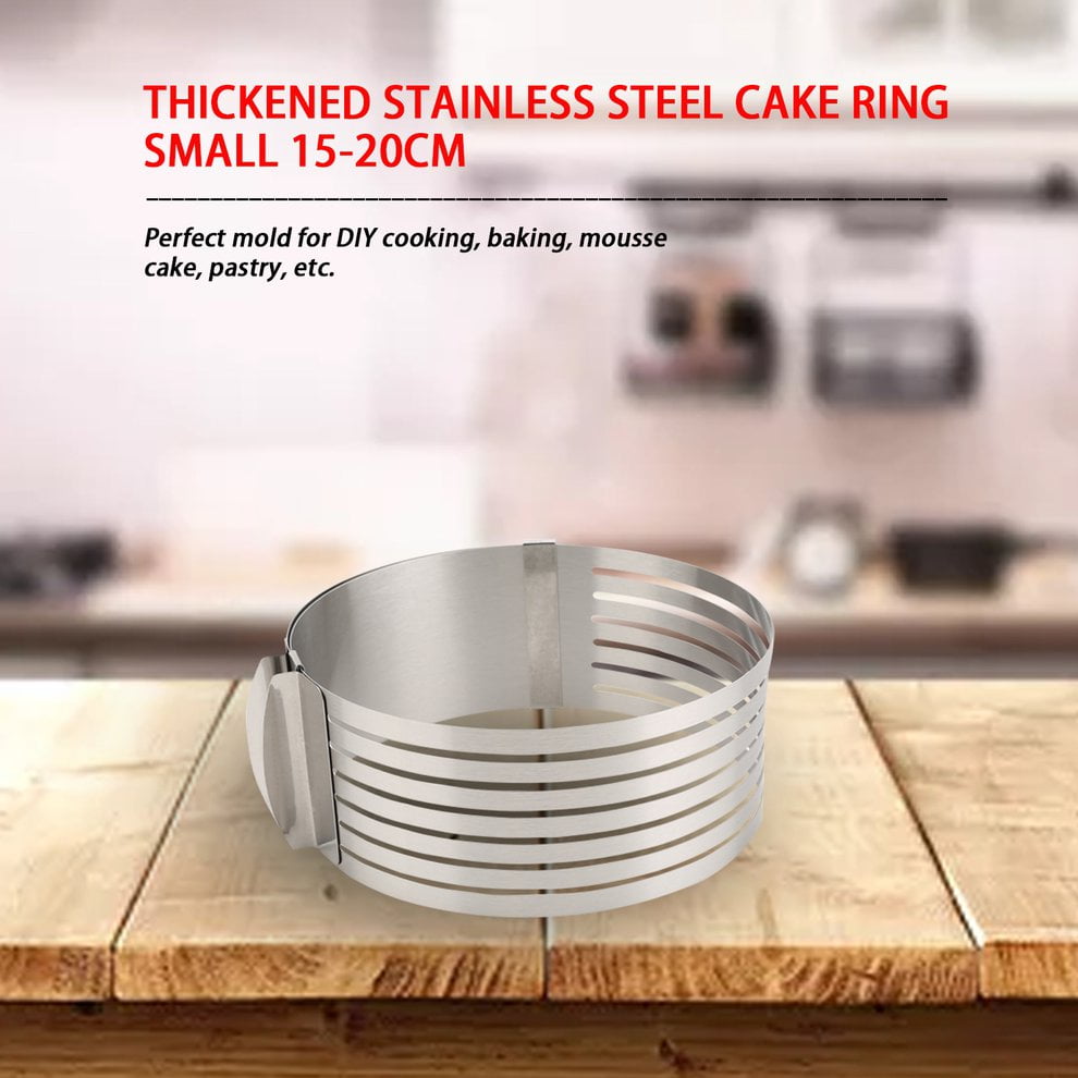 Details about   Adjustable Round Mousse Cake Layer Slicer Ring Mold Cutter Stainless Steel DIY 