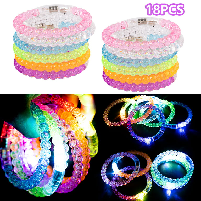 Glow Sticks Bracelets Party Supplies Glow in The Dark LED Flashing Wrist  LED Luminous Bangle Bracelet Light Up Toys Wedding Deco