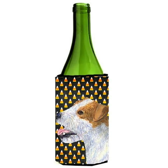 Jack Russell Terrier Candy Corn Halloween Portrait Wine Bottle  Hugger - 24 oz.
