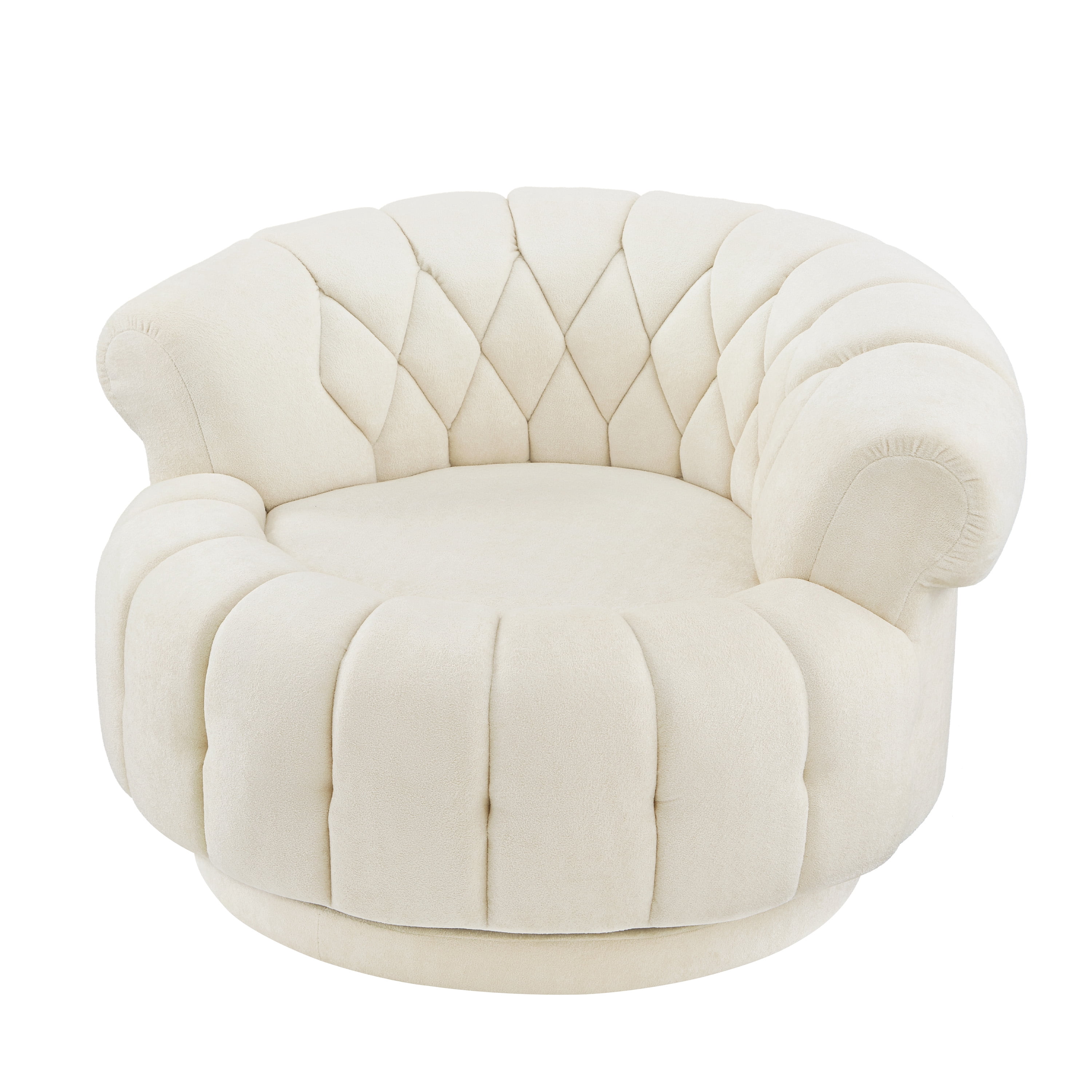 Euroco Swivel Accent Chair 360°Swivel Chair Sofa Barrel Swivel Chair Round Club Chair for Living Room and Bedroom