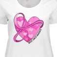 thumbnail image 4 of Inktastic Breast Cancer Awareness- Pink Ribbon Around Heart Women's Plus Size T-Shirt, 4 of 5