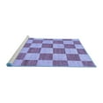 thumbnail image 2 of Ahgly Company Machine Washable Indoor Rectangle Checkered Blue Modern Area Rugs, 2' x 5', 2 of 4