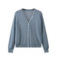 thumbnail image 2 of Hauts d'Automne pour Femmes Cardigan Polyvalent en Tricot Ajouré pour Femmes Cardigan à Manches 3/4 en Liquidation, 2 of 3