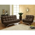 thumbnail image 4 of Furniture of America Preston Faux Leather Tufted Sleeper Sofa in Dark Brown, 4 of 4