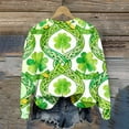 thumbnail image 7 of Craaazy Women's Comfy Clover Graphic St Patrick's Day Long Sleeve Tops, 7 of 7