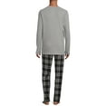 thumbnail image 3 of Hanes Men’s and Big and Tall Men’s Long Sleeve Crewneck Pajamas Set, 2-Piece, 3 of 7