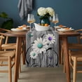 thumbnail image 2 of Vintage Daisy Table Runner - 60 Inch Long, Kitchen Dining Table Runner Dresser Scarves, Gray Farmhouse Botanical Floral Butterfly Farmhouse Decor for Coffee Tables Wedding Party Banquet, 2 of 8