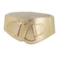 thumbnail image 6 of Women Gold Faux Leather Fashion Elastic Belt Hook Buckle M L, 6 of 12