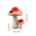 thumbnail image 3 of Outdoor Garden Mushroom Statue Resin Yard Ornament, Large Red Toadstool with Ladybugs, Weatherproof Lawn Decor for Patio, Porch, Balcony, and Fairy Garden, 3 of 6