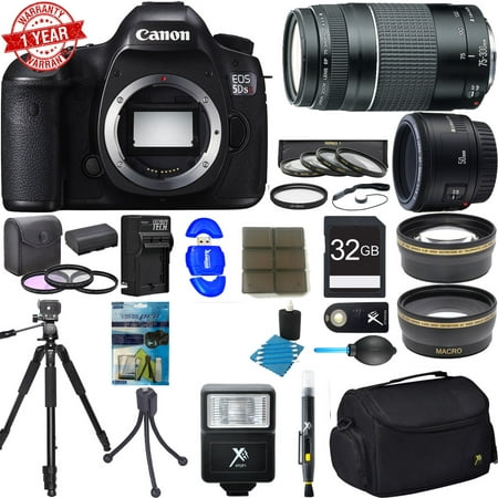 Canon EOS 5DS R 50.6MP Digital SLR Camera w/ 50mm & 75-300mm Lenses Super Bundle