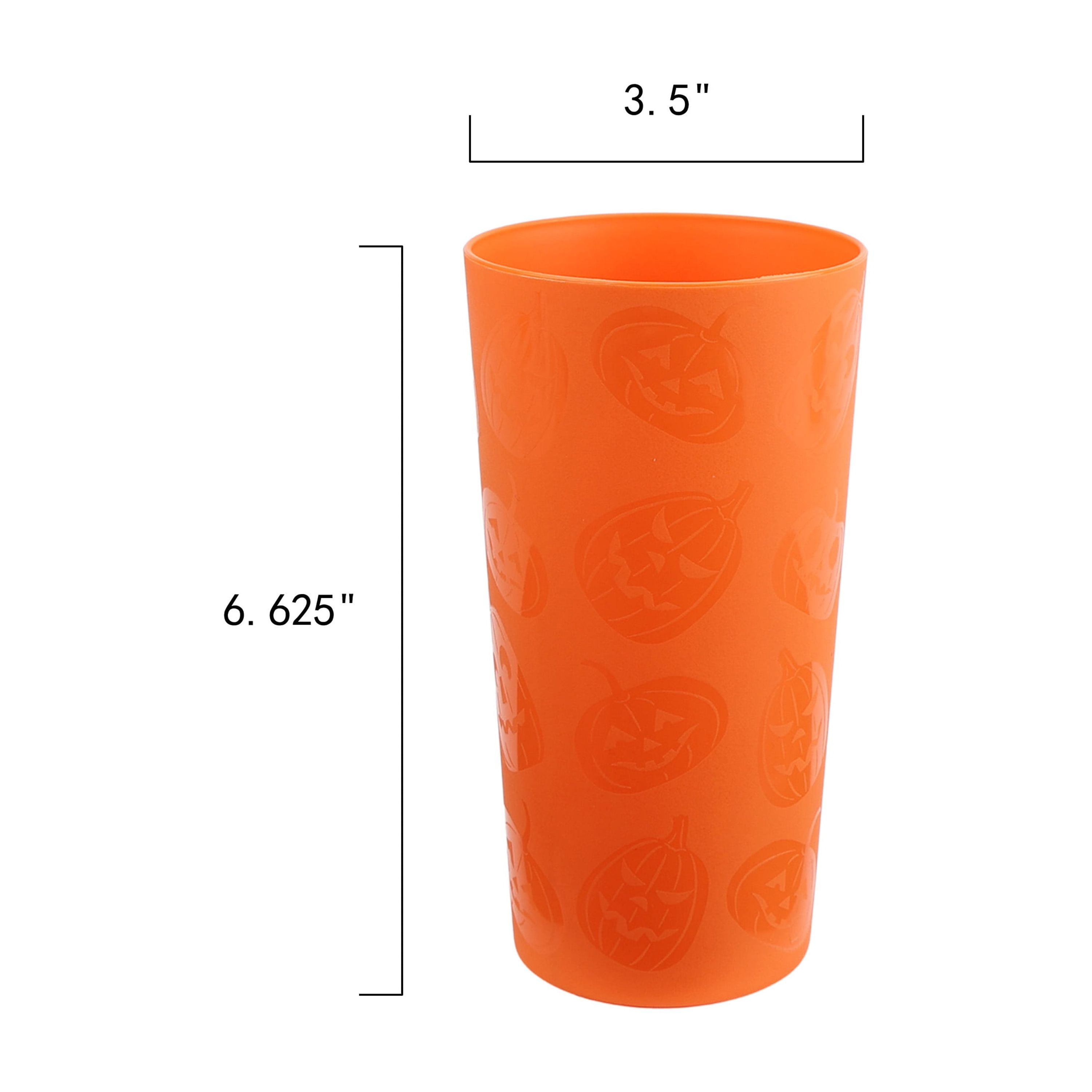 Mainstays 26 Ounce Round Plastic Etched Pumpkin Tumbler, Orange