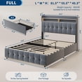 thumbnail image 2 of Yeshouse Estructura de cama con cabecero y 2 cajones de almacenamiento, estructura tapizada con luz LED, cama moderna y suave con toma de carga y USB, tejido de felpa suave, silenciosa, 2 of 9