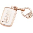 thumbnail image 1 of HAHDAXIA for Toyota Key Fob Cover Soft TPU Full Protection Key Case Shell with Bling Keychain Fit for Toyota Camry Avalon Corolla Highlander RAV4 Sequoia 4 Buttons Smart Key Case Holder (R-Ty, 1 of 6