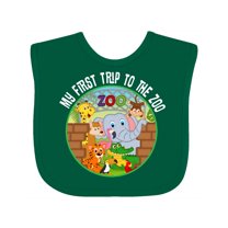 Inktastic 1st Trip to Zoo Animals Boys or Girls Baby Bib
